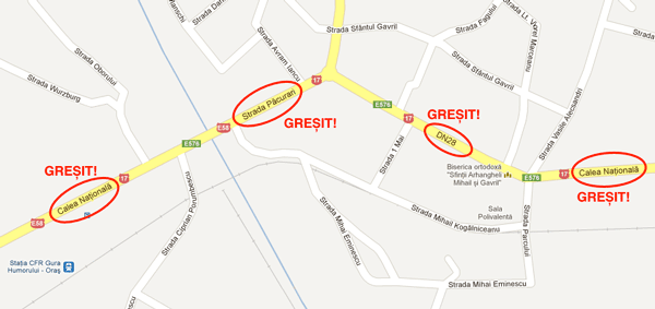Google Maps cu erori